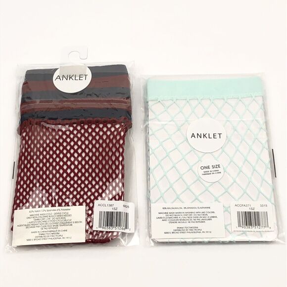 NEW Lot 2 Free People Riot Sport & Sugar Sugar Fishnet Ankle Socks Anklet OS - Picture 3 of 8